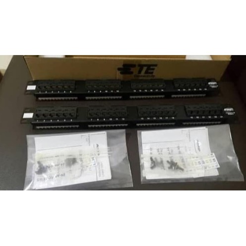 Patch Panel 24 Port RJ45 Cat 5e Rack Mount AMP Commscope