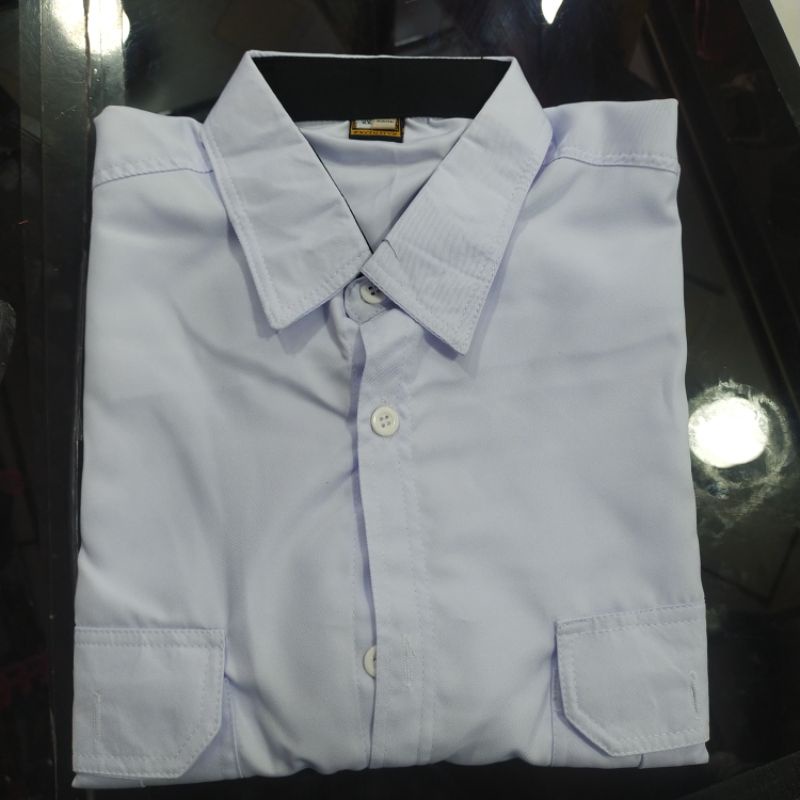 SERAGAM KEMEJA KERJA PDH PUTIH PENDEK / KEMEJA PUTIH / KEMEJA Pegawai KEMEJA POLOS  KANTONG DUA / PD