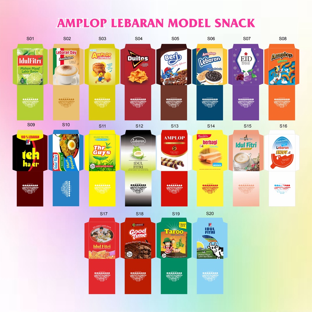 

Amplop Lebaran Tema Snack Bisa Custom Nama