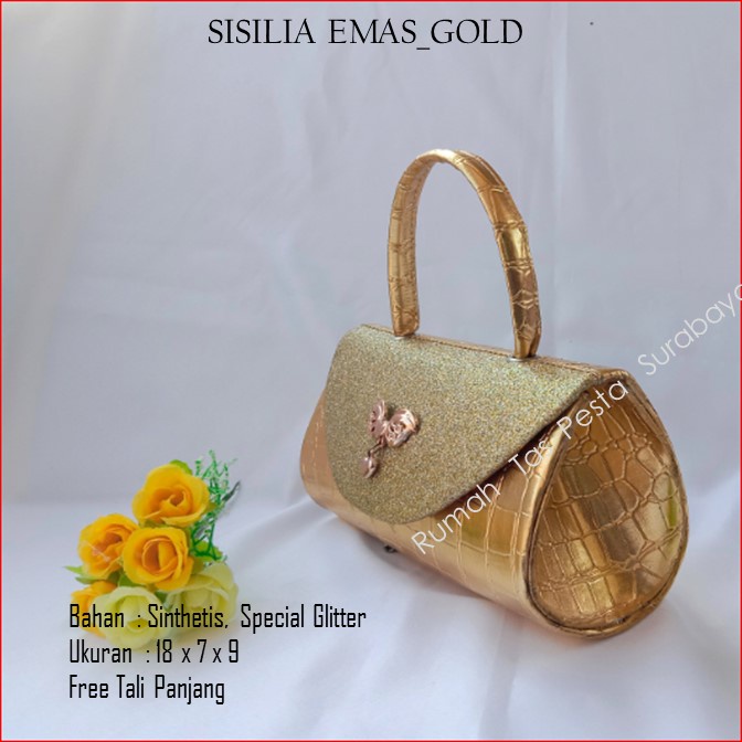 Tas Pesta,Tas Kecil,Tas Imut,SISILIA EMAS_GOLD