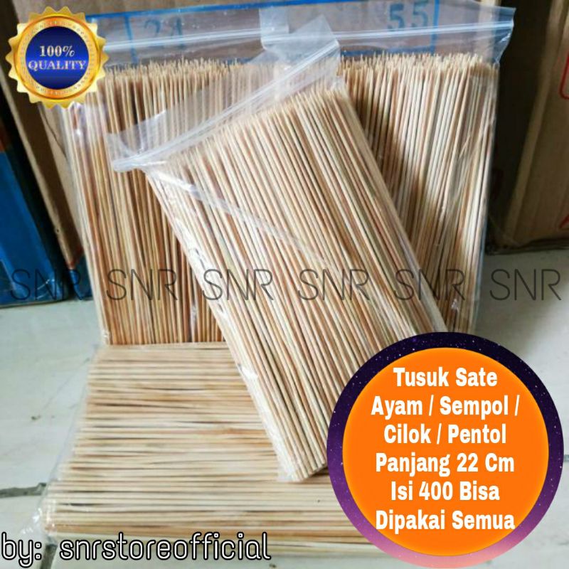 Jual Tusuk Sate Bambu Asli Spiral Panjang 22 Cm Isi 100 Pcs Tusukan Sate Ayam Sempol Tusuk Cilok 0201