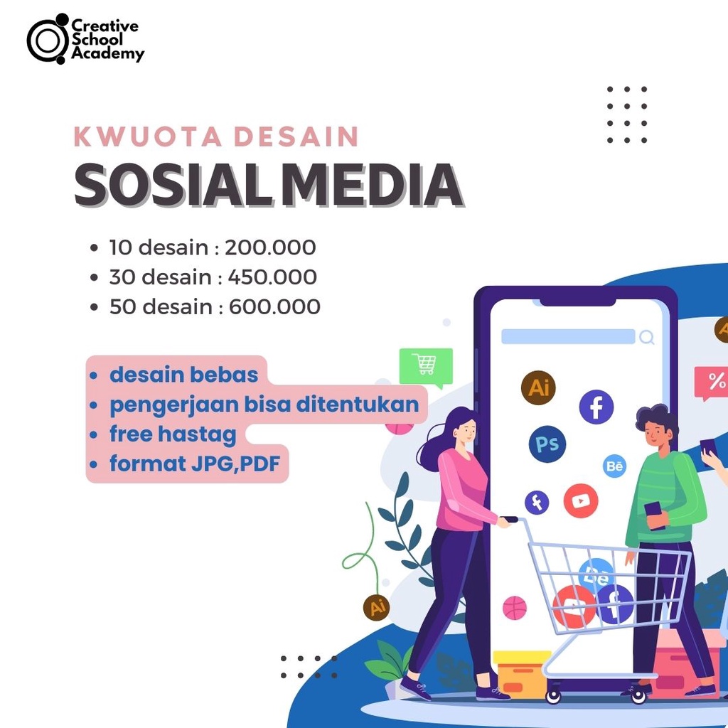 Jasa desain Media sosial / jasa desain feed / jasa desain instagram quota