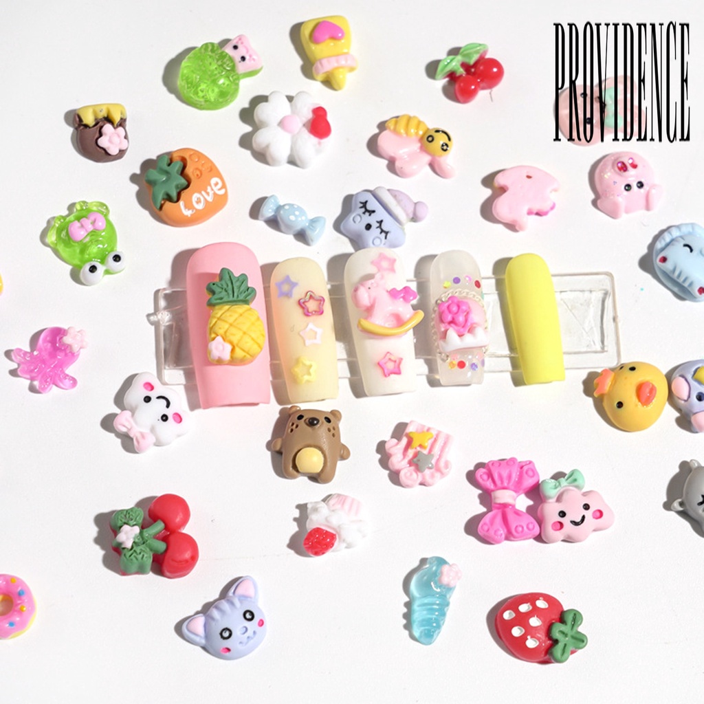 Providence 1 Kotak Hiasan Nail Art 3D DIY Bentuk Kartun Bahan Plastik