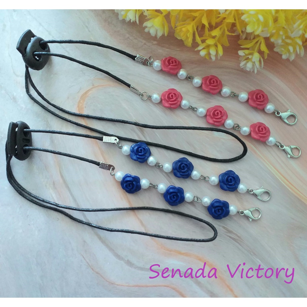 Senada Victory Kalung Masker Bunga Metalic 2 in 1 konektor Masker SVM0010