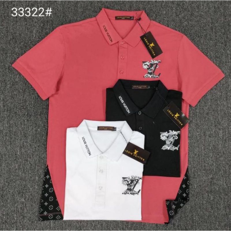 Kaos Kerah LV Bermotif holo premium