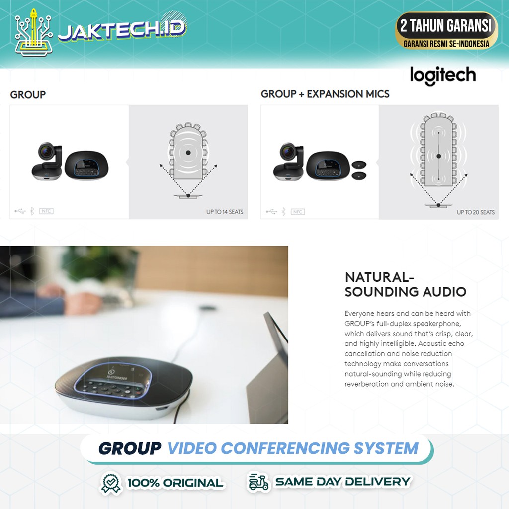 Logitech GROUP Video Conference Cam System Webcam GARANSI RESMI