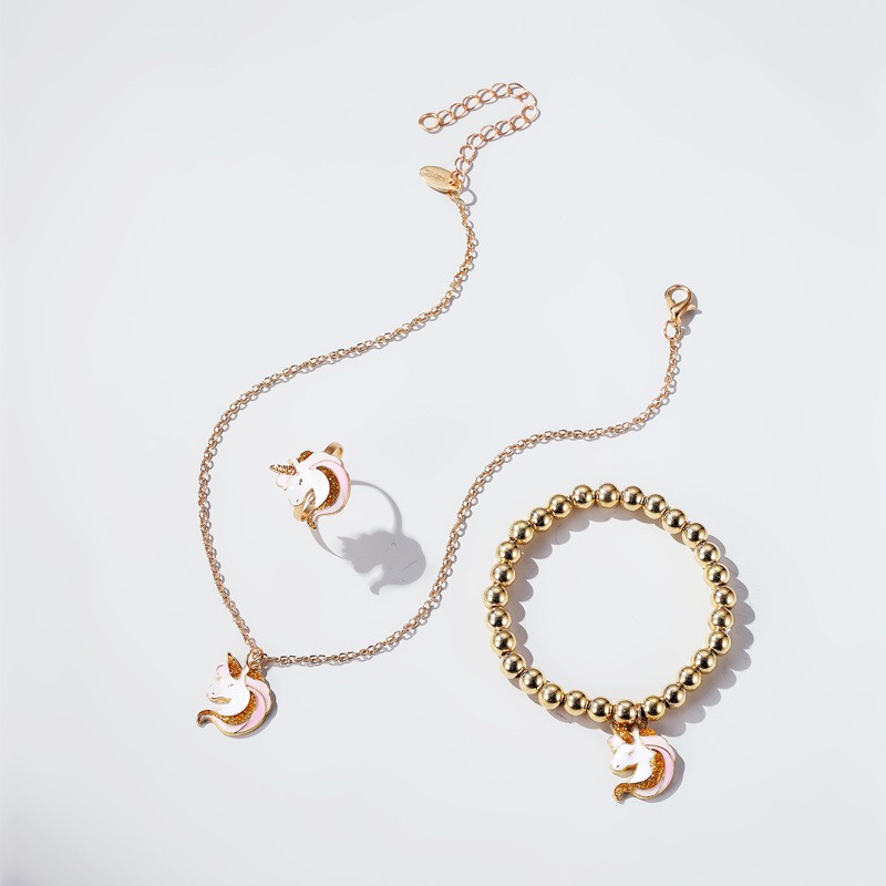 Kalung / Gelang / Cincin Unicorn Lucu 2020 Perhiasan Kartun Baru Aksesori Gadis Fashion