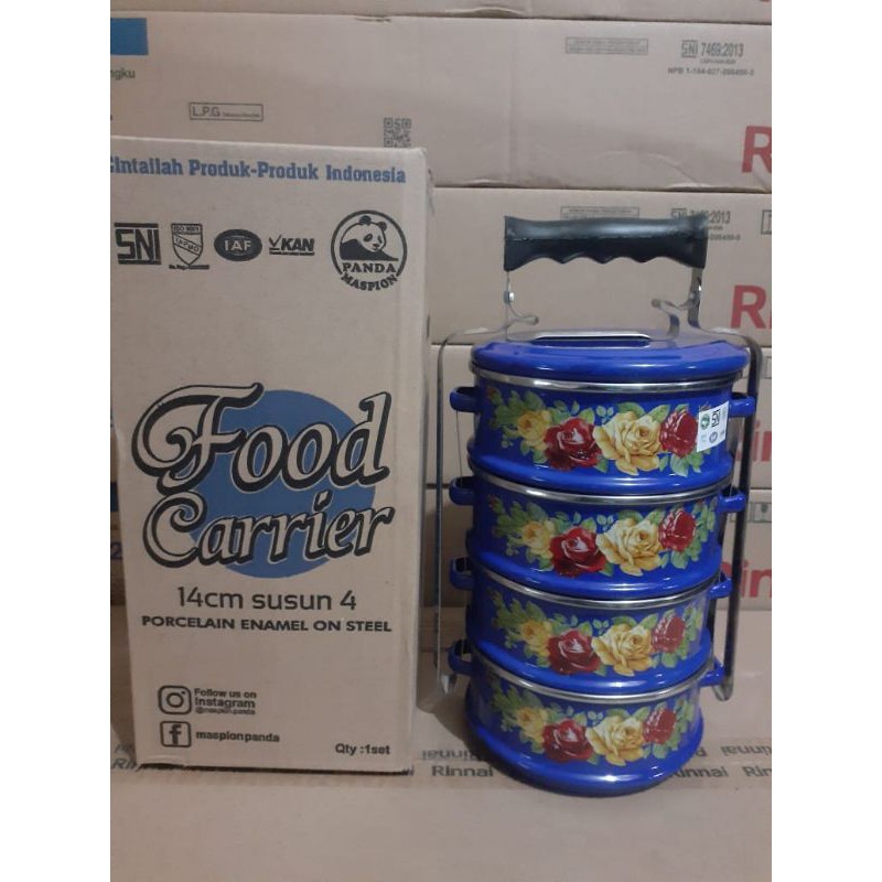 Rantang Panda Susun 4/14cm Biru