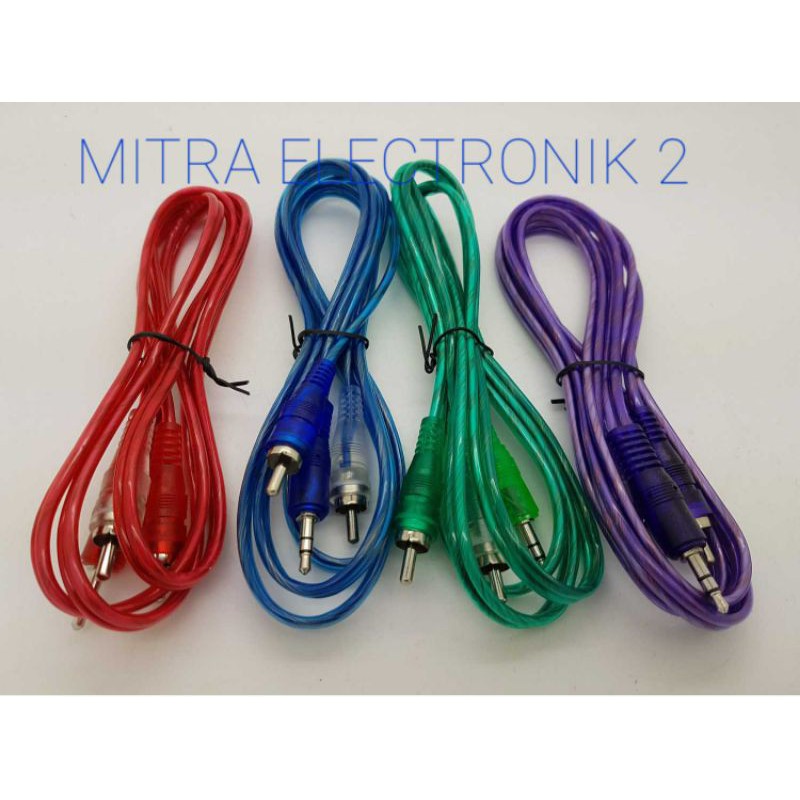 KABEL JACK RCA TO STREO AUX 3,5MM TRANSPARAN // JEK HP KE SALON SPEAKER HIGH QUALITAS