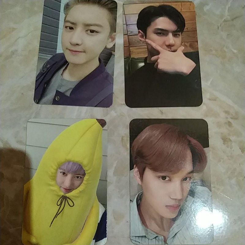 photocard Exo (Sehun, Chanyeol banana, Chanyeol dftf pb2,kai) official