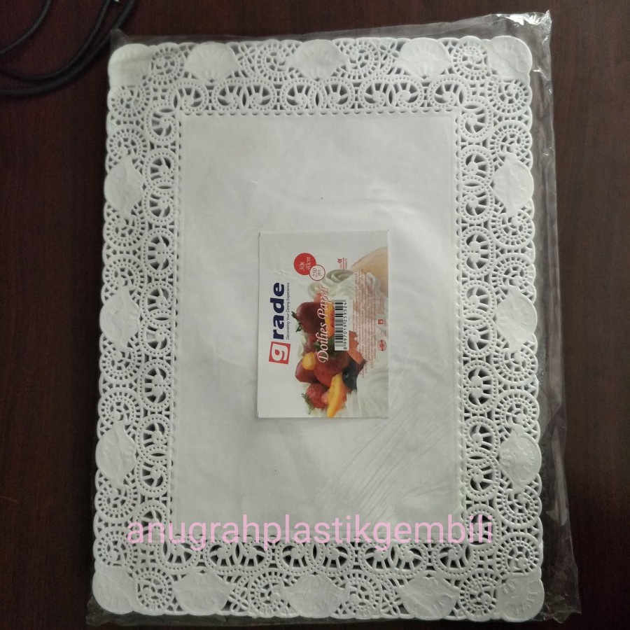 

Paper Doilies Grade persegi panjang uk 30 x 40 cm isi 250 pcs