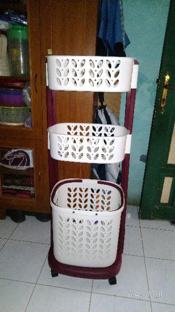 Paling Laku Rovega Laundry Rack Basket 3 Susun  keranjang  