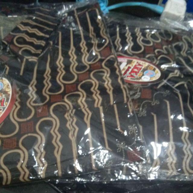 Couple Batik Modern Motif Jarum Coklat Dan Wajik Biru