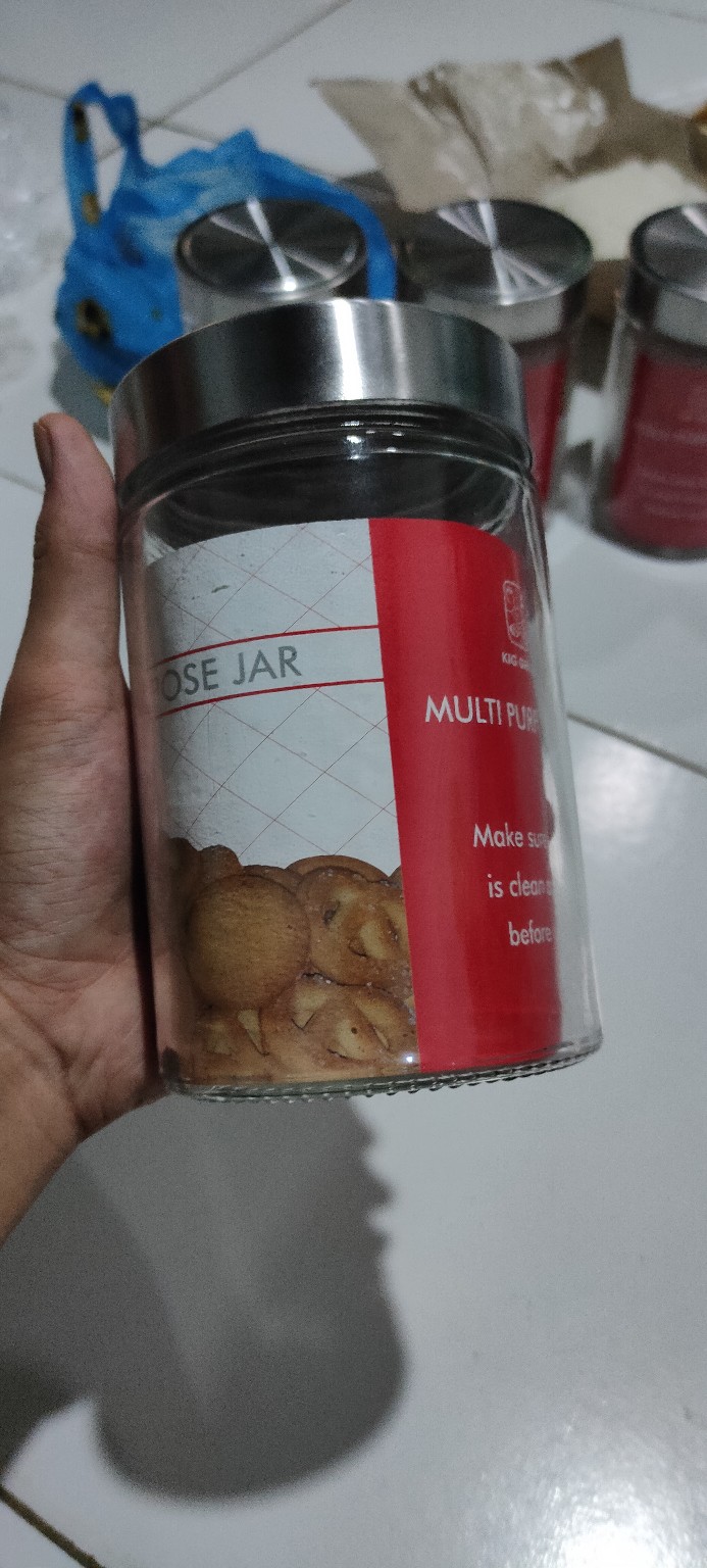 Hermetico Jar 750 Ml Tutup Stainless Putar | Toples Kaca Cantik | Jar Kue | Jar Madu