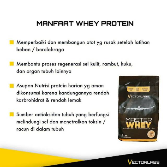 Vectorlabs Master Whey 3 lbs 1400 gram Susu Protein Shake Isolate Concentrate Supplement Fitness Gym