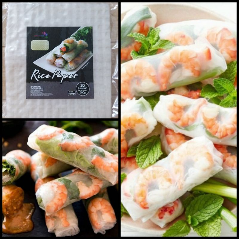 ✔MURAH Rice Paper Bentuk Kotak isi 10 &amp; 20lembar HALAL / Banh Trang High Quality Rice Paper / Kulit Lumpia Vietnam Rice Paper / Rice Roll