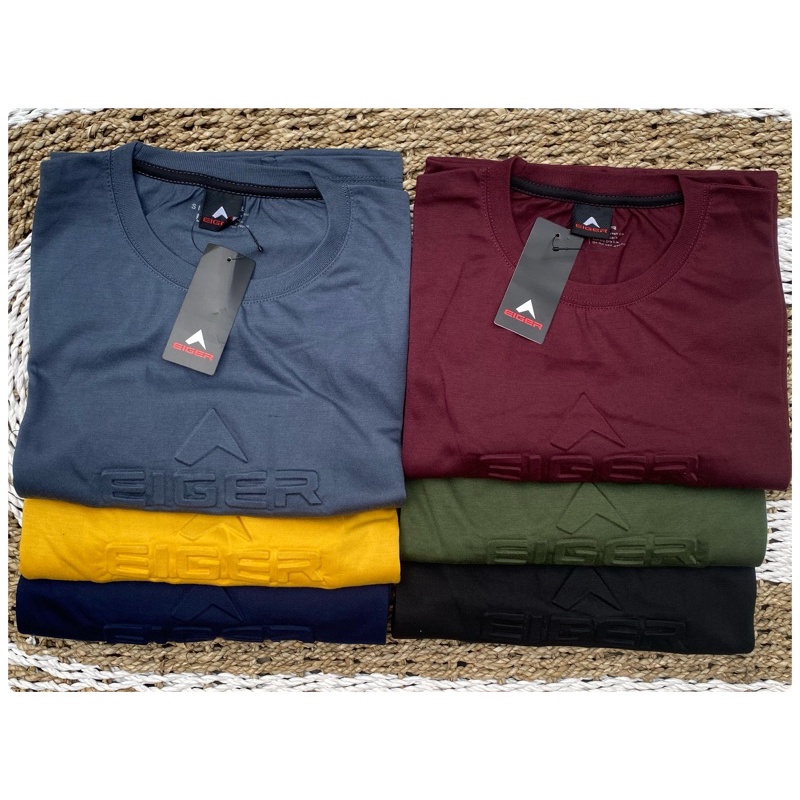 Kaos Distro Pria Sablon Timbul Emboss Tulisan Lengan Pendek Size M L XL