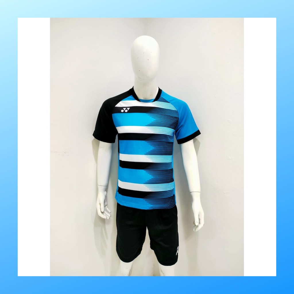 Kaos badminton pria jersey bulutangkis baju dan celana setelan wanita dewasa t-shirt outfit seragam jarsey kostum olahraga pakaian apparel sport jersy bulu tangkis casual jersi suit Y167 turqis polos