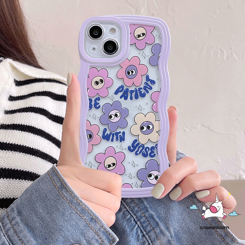 Soft Case Bahan TPU Motif Kartun Bunga Smiley Gaya Korea Untuk iPhone 11 12 13 14 Pro MAX 6 6s 7 8 Plus 14 Plus XR X XS MAX SE 2020