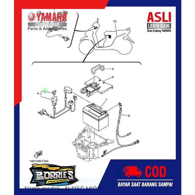 fuse sikring tanam tancap 10a 10 a mio sporty soul fino kabru jupiter mx dll original YGP 5TL-H2151-