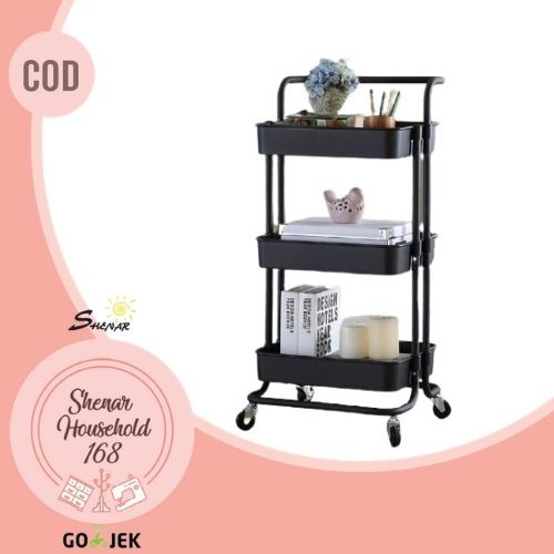 BISA COD , RAK TROLI SALON UTILITY CART ROLLING 3 TIER SERVICE RAK SERBAGUNA/TROLEY SALON ABS PLASTIC TERMURAH UNIK VIRAL - SHENAR