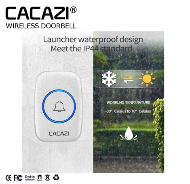 Bel Pintu Rumah Wireless Tahan Air Door Bell Wireless CACAZI Original