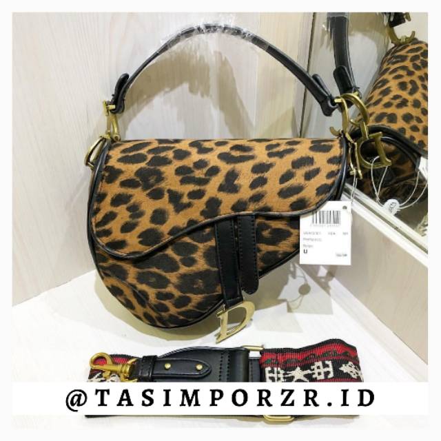 TERMURAH  Tas Selempang 💯% Import Dior Saddle Leopard - Tas hangout trendy realpict dan video