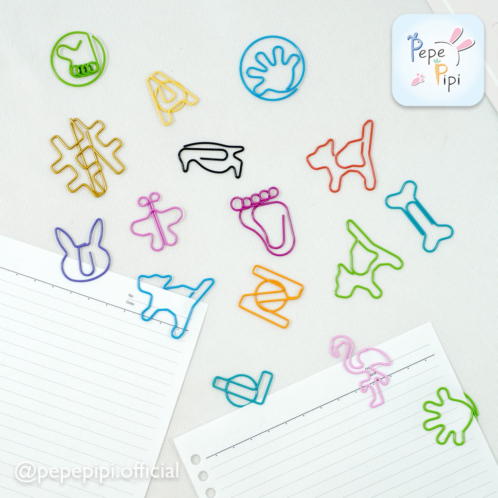 1 Pak Paper Clip Bentuk Lucu Warna Warni Pack Bungkus Klip