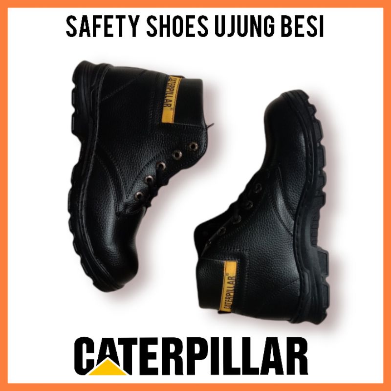 SEPATU SAFETY KERJA PROYEK PABRIK UJUNG BESI / SAFETY SHOES CATERPILLAR PRIA DAN WANITA / SEPATU KERJA CAFE RETORAN SPBU POM BENSIN ANTI SLIP / SEPATU BOOTS SAFETY MOTOR TOURING MOGE COWOK CEWEK