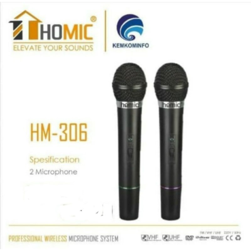 Mic Homic HM306 Mic Wireless Double, Best Seller