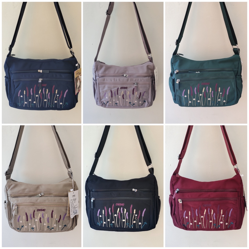 Tas Selempang Bahu Wanita Import Chibao Original Motif Bunga Bordir 788-CB-1