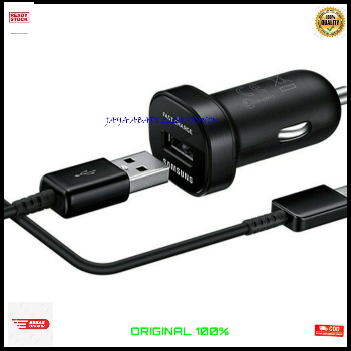J382 SAMSUNG CAR FAST CHARGER MINI TIPE USB TYPE C SUPER SPEED CHARGING CABLE ADAPTOR MOBIL TRAVEL A