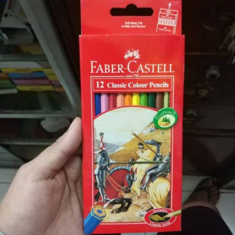 

FABER-CASTELL PENSIL WARNA 12 PCS PANJANG classic colour pencils