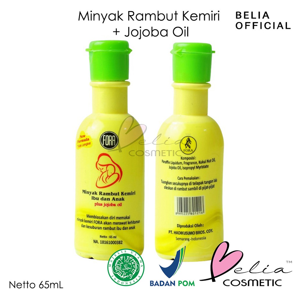 ❤ BELIA ❤ FORA Minyak Kemiri + Jojoba Oil 65mL | minyak rambut ibu dan anak formula baru