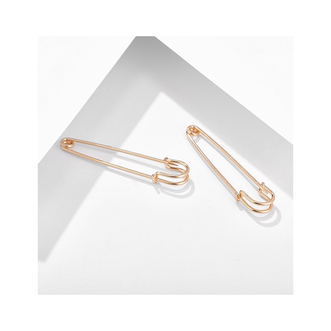 LRC Anting Tusuk Fashion Golden Geometric Alloy Paper Clip D64368