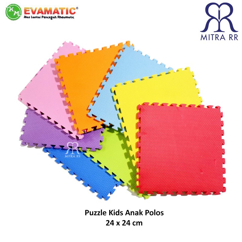 Karpet Puzzle Kids Evamat Warna Polos / Puzzle Alas Lantai Evamats 24 x 24 cm