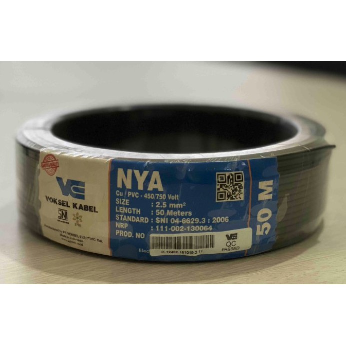 Kabel Voksel NYA (Cu/PVC) 2.5 mm² 450/750 V - 50 meter