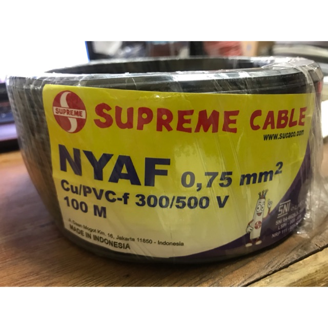 Kabel Serabut NYAF 0,7mm Cu/Pvc-f 300/500v @100m SUPREME