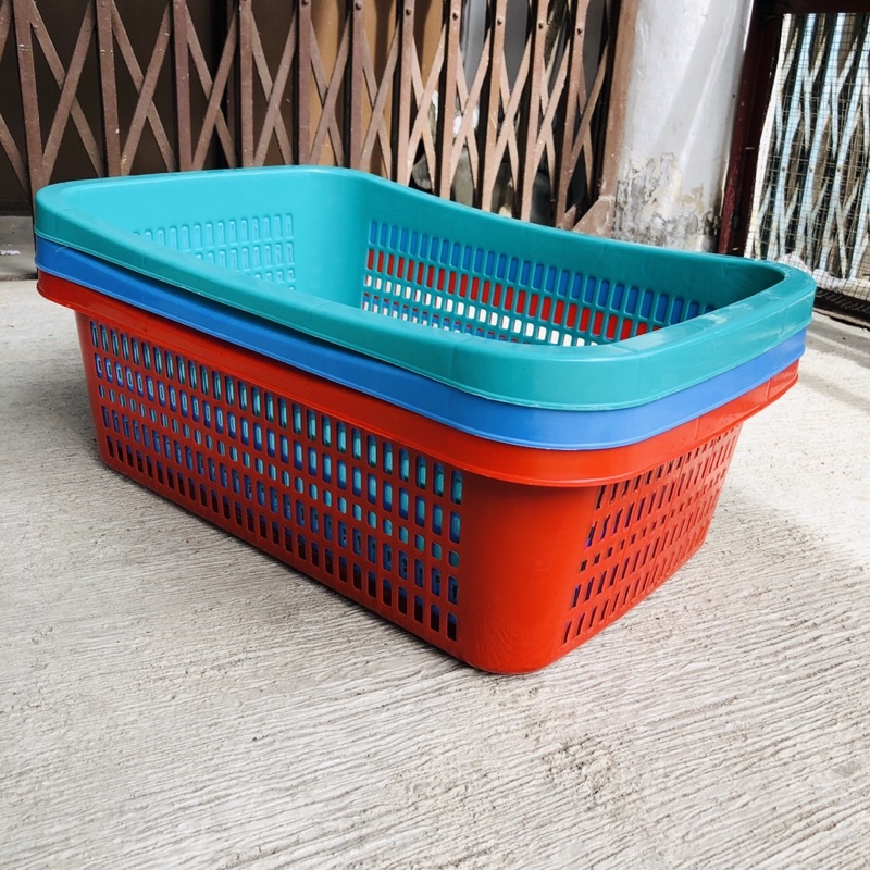 Keranjang pakaian/ laundry plastik persegi panjang (Kecil)