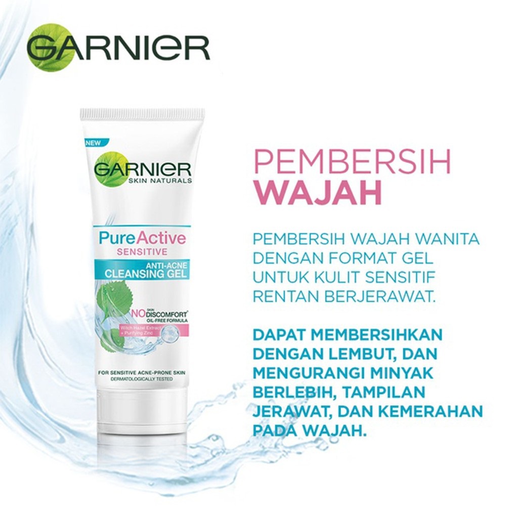 GARNIER Pure Active Matcha Deep Clean Sensitive Gel Anti-Acne White Foam Face Wash Scrub (KIM)