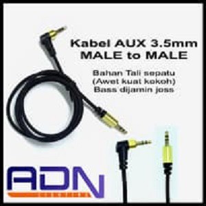 Kabel AUX Audio Extender Jack 3.5mm Male to Male ADN Bentuk L 1M