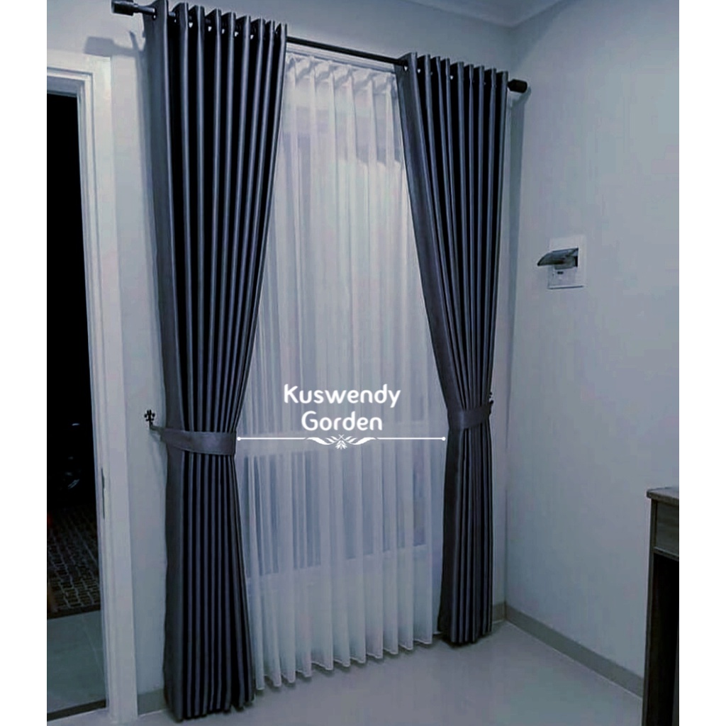 Gorden Blackout Glossy 150 x 200 cm Tinggi 2 meter Hordeng Jendela Pintu Tirai Minimalis