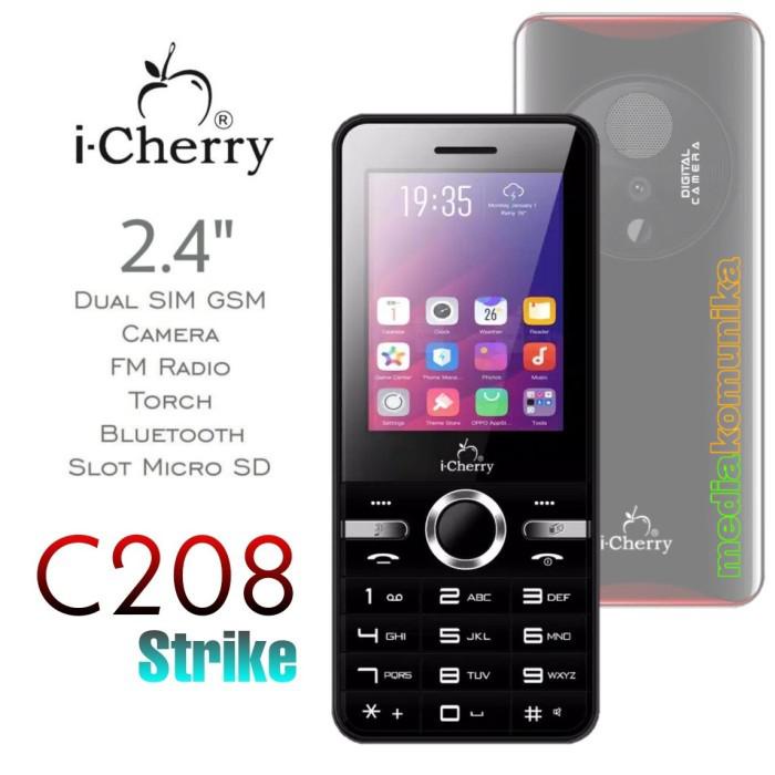 Icherry C208 Strike Hp Candybar Murah Layar 2.4" Dual Sim - Biru
