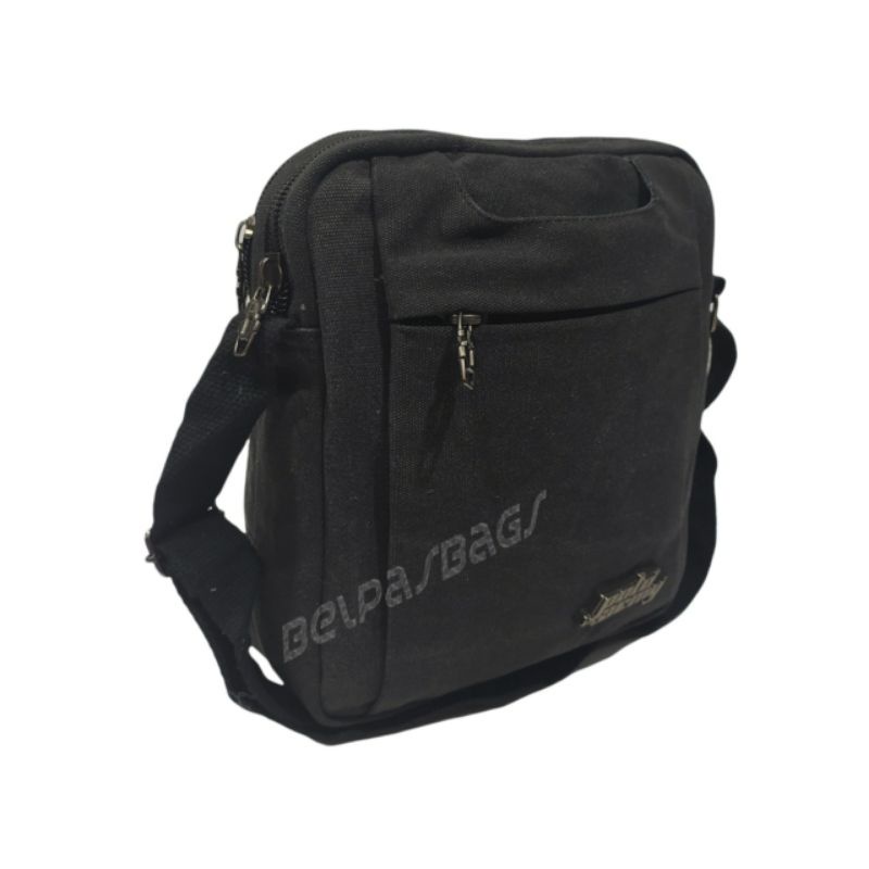 Tas selempang kanvas travel pouch tas bahu santai polo army