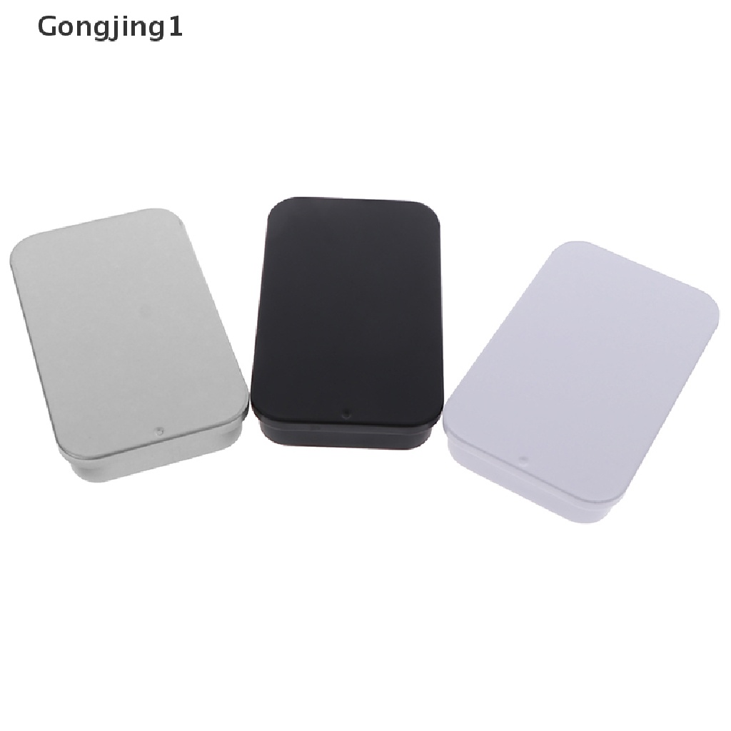 Gongjing1 Tempat Lip Balm / Wax / Krim / Pil / Jenggot Bahan Metal Ukuran 8x5 X 1.5cm Dengan Tutup Geser
