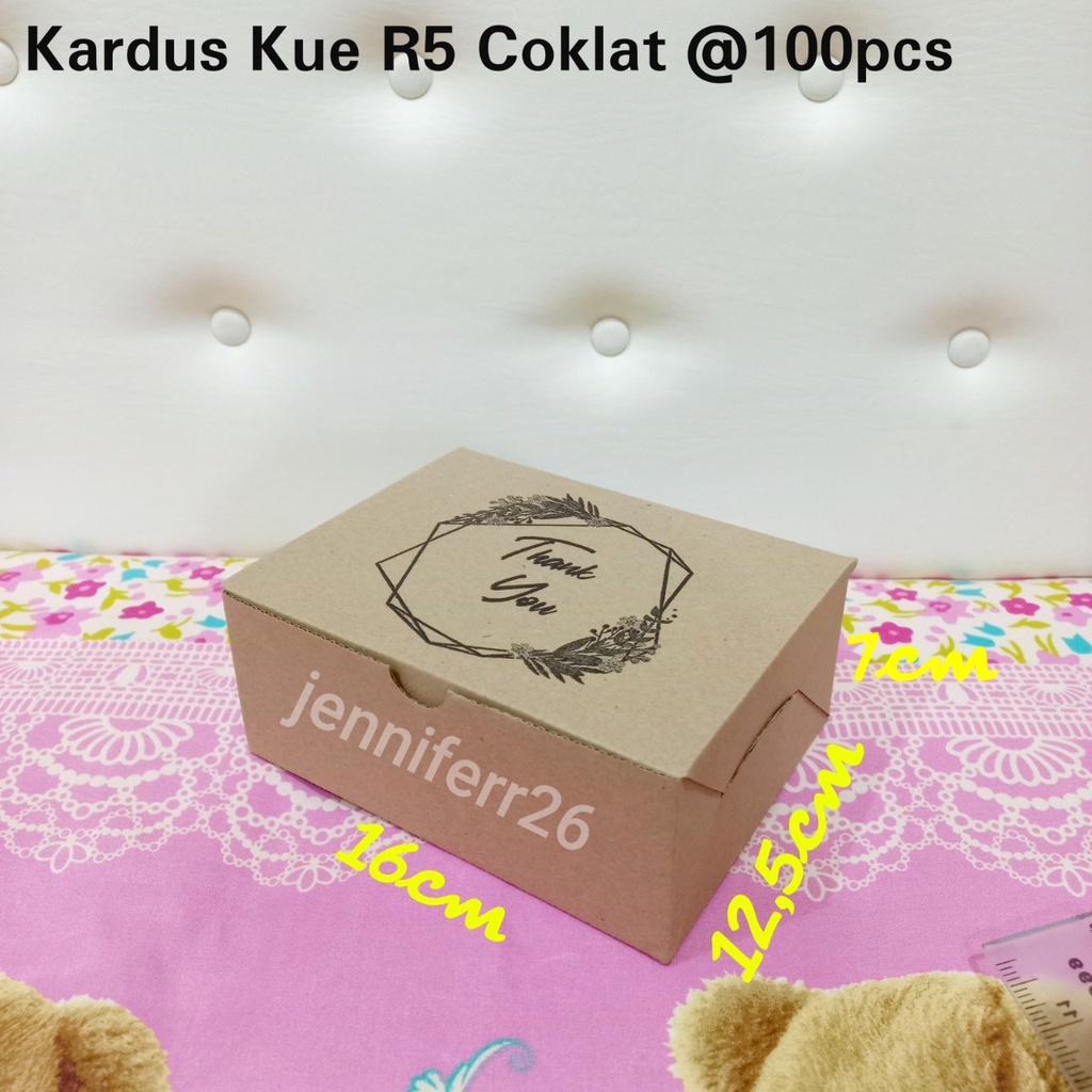 

Kardus coklat R5 16cm x 12.5cm x 7cm kardus jajan kue coklat motif