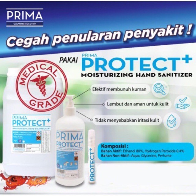 Prima Protect Hand Sanitizer 500ml - Pelembab Tangan Desinfektan - Standart Rumah Sakit