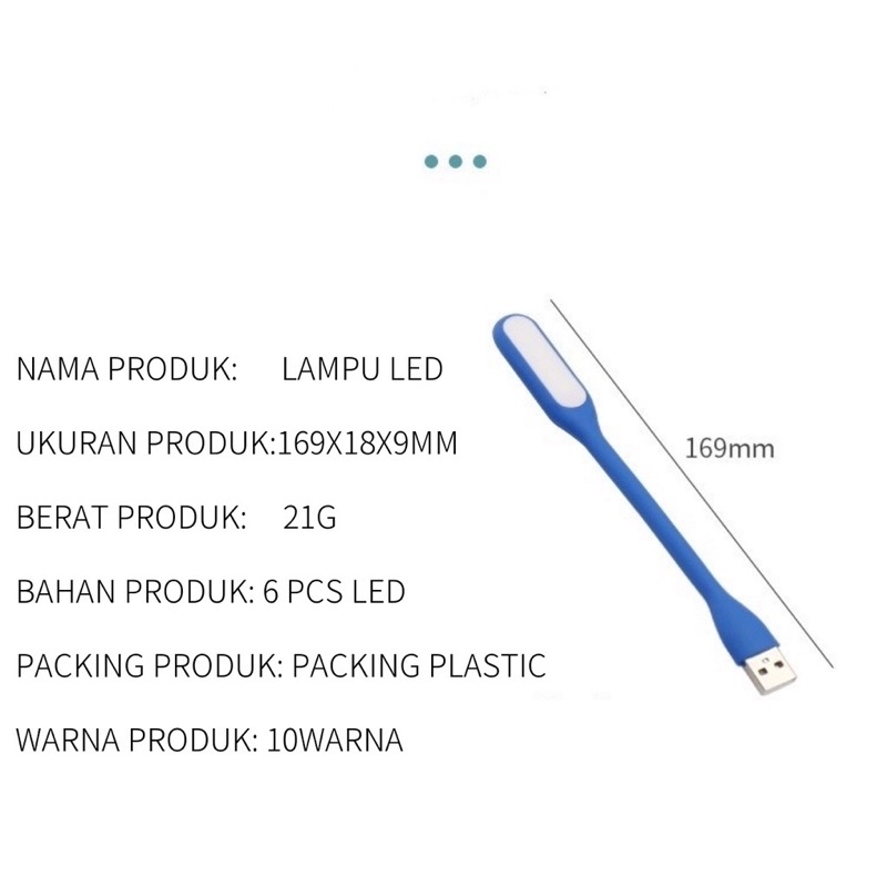 Lampu USB LED Portable Flexible Stik Lamp Stick Lampu Baca Sikat Gigi lampu usb Hp Tablet