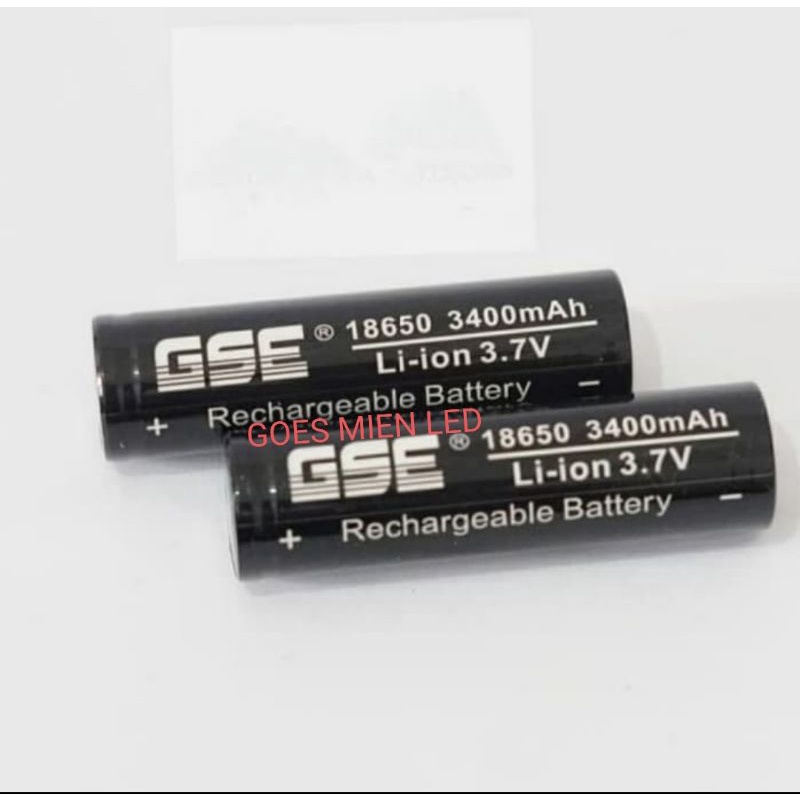 baterai recharge GSE hitam 3400mAh 2 biji