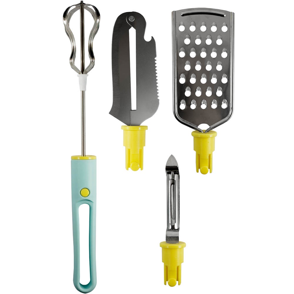 Alat Dapur 4 In 1 Serbaguna Multifungsi  Peeler (Pengupas)  Grater (Parutan) Whisk (Pengaduk) Pisau (Knife) RANDOM